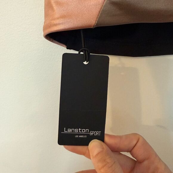 LANSTON SPORT Finn Colorblocked Sports Bra In Black Size Small - Picture 3 of 7